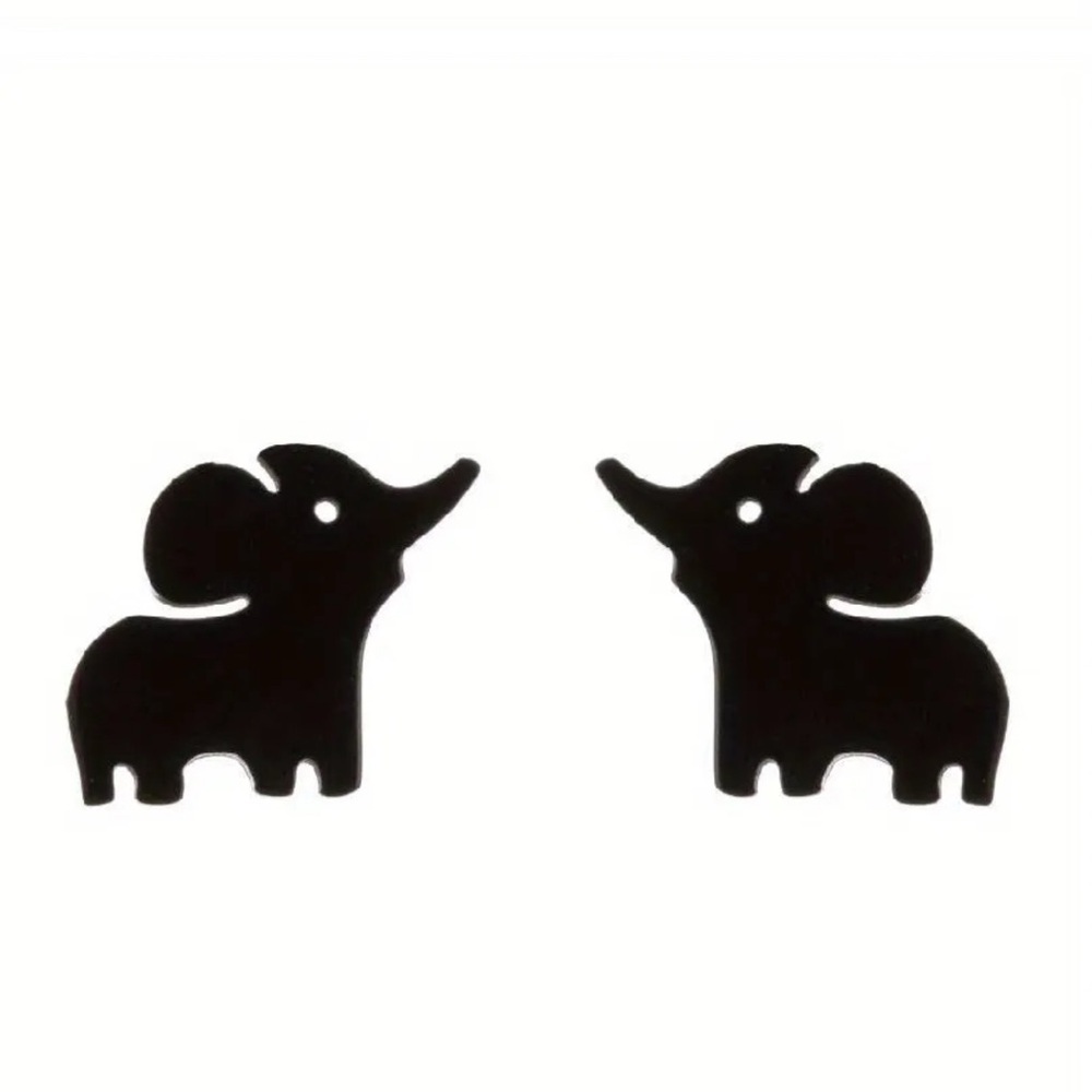 Black Elephant stud stainless steel Earrings. Pick the version of your choice